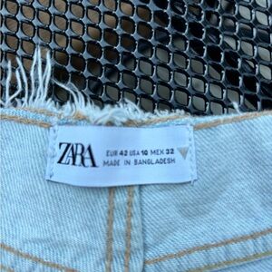 Zara distressed denim shorts